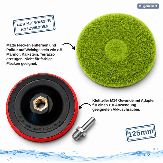Marmor Polier-Set 125mm 3-teilig – Gegen Flecken & VerätzungenMSR Steinpflege GmbH