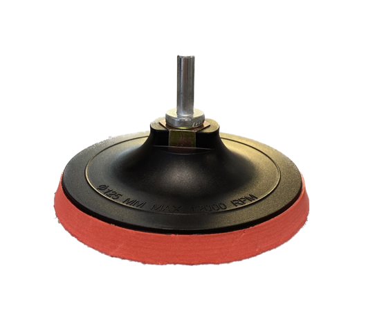 Stützteller, Treibteller, Klettteller in 125 mm mit Anschluss