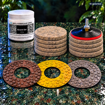 Granit Schleifen & Polieren Set Pro 2 – 15-teilig für leichte Kratzer & Profi-EinsatzMSR Steinpflege GmbH