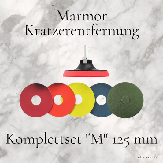 Komplettset mit einem Treibteller 4 Schleifscheiben und einer Polierscheibe
