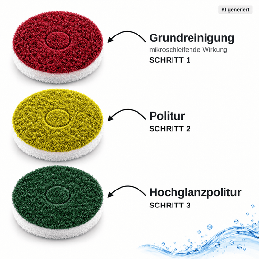 Marmor Polier-Set 125mm 4-teilig – Inkl. Klettteller gegen Flecken & VerätzungenMSR Steinpflege GmbH