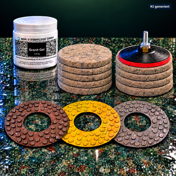 Granit Schleifen & Polieren Set Pro 2 – 15-teilig für leichte Kratzer & Profi-EinsatzMSR Steinpflege GmbH