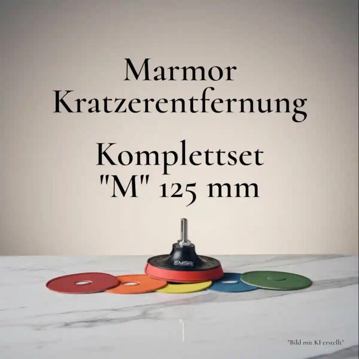 Marmor Kratzerentfernung - Komplettset "M" 125mm - Marmor polieren MSR Steinpflege GmbH Marmor Kratzerentfernung - Komplettset "M" 125mm - Marmor polieren MSR Steinpflege GmbH