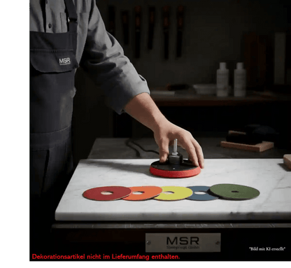 Marmor Kratzerentfernung - Komplettset "M" 125mm - Marmor polieren MSR Steinpflege GmbH Marmor Kratzerentfernung - Komplettset "M" 125mm - Marmor polieren MSR Steinpflege GmbH
