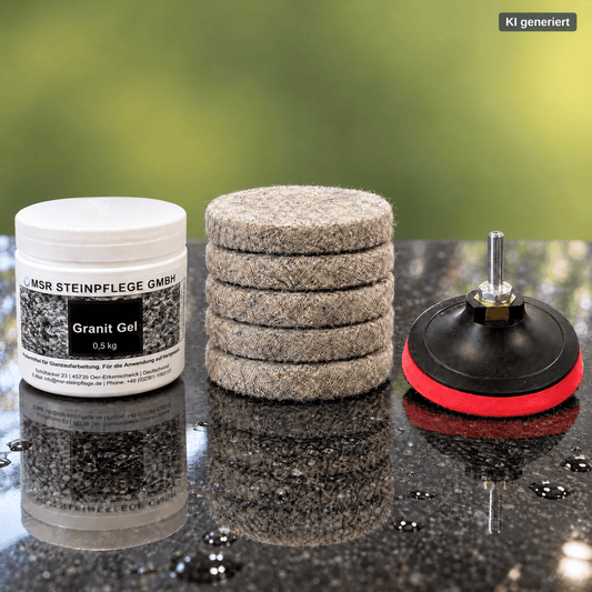 Granit Polierset Classic – Glanzerneuerung für Küchenarbeitsplatten & TischeMSR Steinpflege GmbH